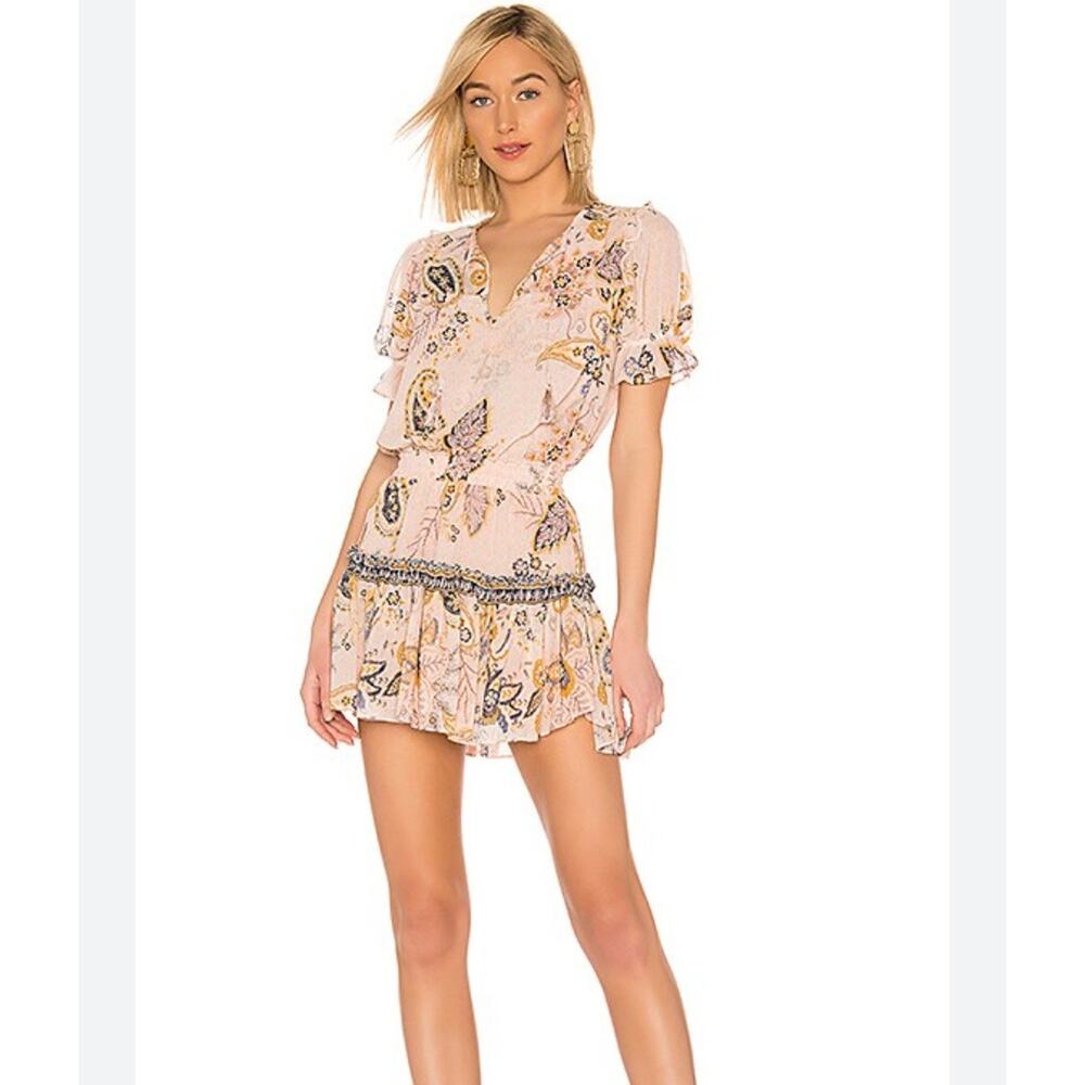 MISA Los Angeles Avani Mini Dress Pink Paisley Bohemian